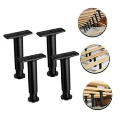 Housoutil 4pcs Bed Support Frame Adjustable Bed Frames Adjustable Bed Bases Bed Stand Adjustable Bed Legs Sofa Replacement Legs Bed Support Legs Bed Frame Support Bed Center Leg Furniture