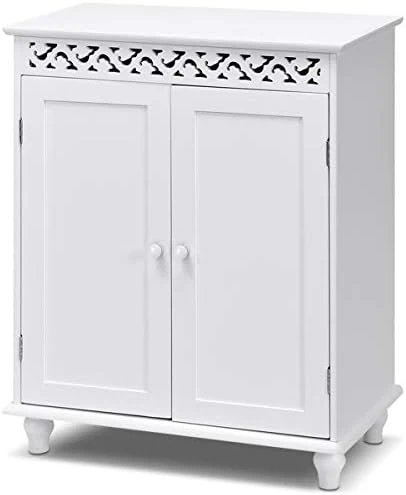 GLACER Bathroom Floor Cabinet, Freestanding Bathroom Storage Cabinet With Double Doors, Suitable For Bathroom, Living Room, Bedroom, Hotels, 24 X 13.5 X 30.5 Inches (White) - Image 6