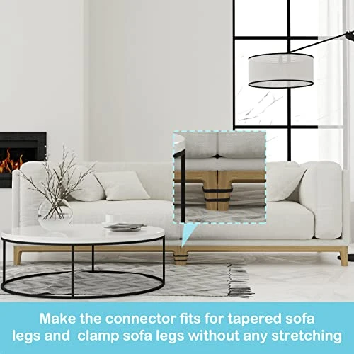 16 Pieces Rubber Couch Sectional Connectors Non Slip Sectional Sofa Locks With Hook And Loop Cinch Clips Innovative Double Couch Furniture Clips Joint Snap Locks For Sliding Sofa - Image 2