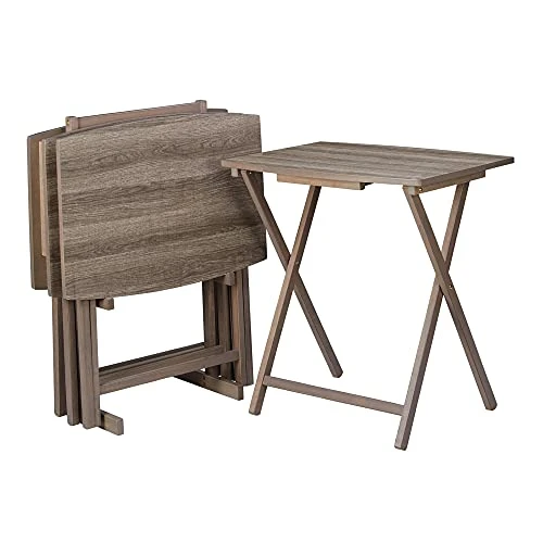 GENERIC 5pc XL Oversized Tray Table Set, Rustic Grey