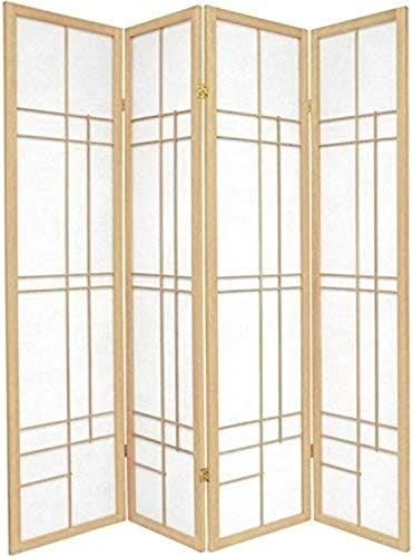 Oriental Furniture 6 Ft. Tall Eudes Shoji Screen - Rosewood - 6 Panels - Image 10