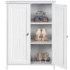 PIMXL Wooden Double Door Bathroom Storage Floor Cabinet (Color : White)