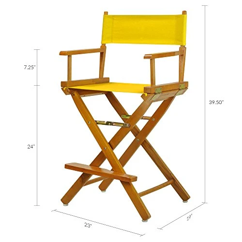 Casual Home 220-05/021-34 Director Chair 24" - Counter Height Honey OakFrame/Gold Canvas - Image 5