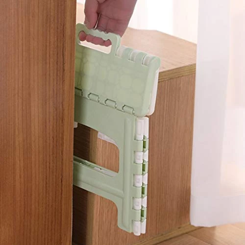 Folding Step Stool With Portable Handle - Non-Slip Folding Stools - Compact Plastic Foldable Step Stool For Bathroom,Bedroom, Kitchen - Portable Folding Step Stool - Image 3