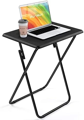 HUANUO Folding TV Tray Table -Stable Tray Table With No Assembly Required, TV Dinner Tray For Eating, Foldable Snack Tables For Bed & Sofa (Marbling) - Image 7