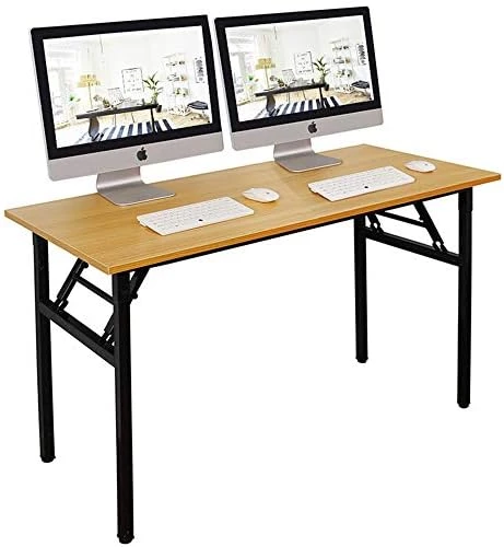 DlandHome 47 Inches Folding Table Computer Desk Portable ActivityTable Conference Table Home Office Desk, Fully Assembled Teak DND-ND5-120TB1 - Image 9