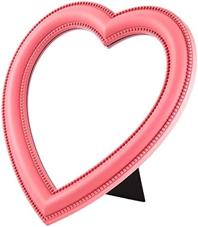 Jetec Heart Makeup Mirror Heart Shaped Mirror Tabletop Cosmetic Mirror Wall Mirror Vanity Mirror For Women Girls, 10.6 Inches (Pink) - Image 5