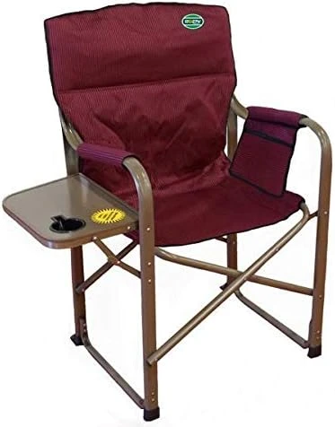 EEZ RV Products Heavy Duty High-Back Folding Director's Chair W/Side Table & Storage Bag - (Brown) - Image 7