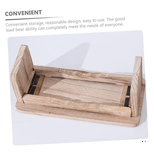 BESPORTBLE Buddha Kneeling Stool Folding Bench Foldable Bench Press Bench Wooden Bench Prayer Chair Zazen Bench Wood Temple Stool Portable Wood Stools Household Stool Household Cushion - Image 4