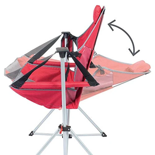 USED-OPEN BOX Swing Chair Lounger Wide Seat With Adjustable Backrest, Red - Image 3