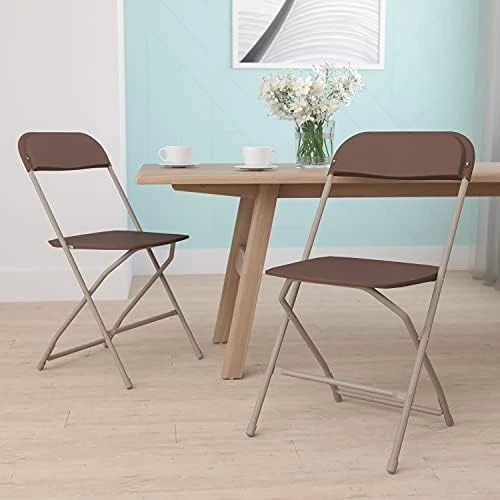 EMMA + OLIVER Set Of 2 White Stackable Folding Plastic Chairs - 650 LB Weight Capacity - Image 9