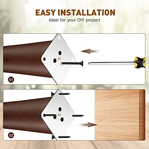 Wood Furniture Legs,4 Inches Replacement Sofa Legs Set Of 4,Improve Wiggle,Premium Wooden Couch Legs For Sofa, Armchair,Cabinet And More - Image 2