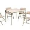 COSCO 5 Piece, Tan Folding Table And Chair Set.