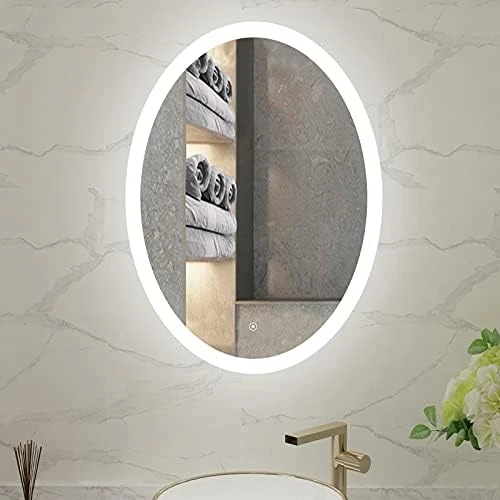 Illucid LED Mirror Oval 24x32 Inch, Anti-Fog Warm Light/Day Light Wall Mounted Bathroom Mirror Wall Switch Support Memory, Quick Hanging LED Mirrors For Bathroom - Image 8