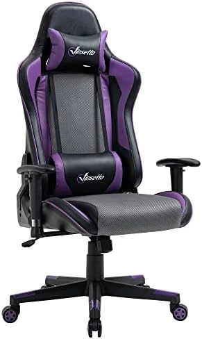 Vinsetto Gaming Chair Racing Style Ergonomic Office Chair High Back Computer Desk Chair Adjustable Height Swivel Recliner With Headrest And Lumbar Support, Purple - Image 6