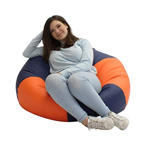 FDP SoftScape Classic 38" Collegiate Jumbo Bean Bag Chair, Furniture For Reading, Studying, Playing Video Games, Relaxing, Alternative Seating For Dorm Or Rec Rooms, Homes, Libraries - Crimson/Black - Image 8