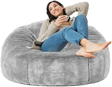 Taotique Giant Bean Bag Chair Cover(Cover Only, No Filler) Soft Faux RH Fur Sofa Bed Cover Washable Bean Bag Couch Cover For Adult And Kids With Liner - Image 11