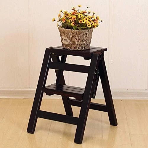WFZCP Solid Wood Scale Stool Armchair Foldable Stool 2 Multifunctional Steps Folding Solid Wooden Chair Wood (Color : White) - Image 5