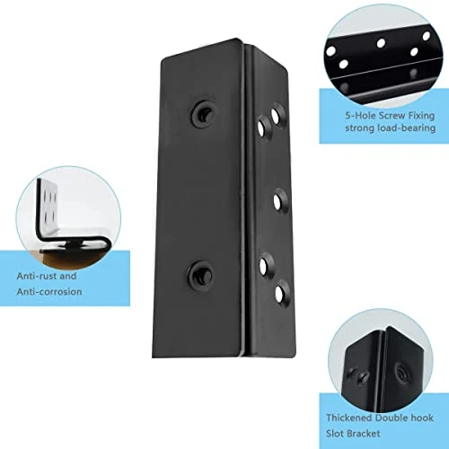 MEICOCO Bed Frame Hardware, Bed Post Double Hook Slot Hardware Attachment Bracket,Bed Frame Brackets For Wooden Bed Bed Rail Hooks Plates - Image 4