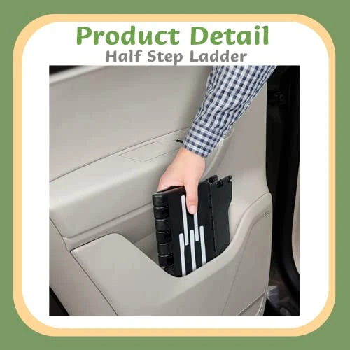 Meisuk Folding Step Stool With Handle, Indoor And Outdoor Folding And Shrinking Freely, 5 Inch Small Portable Folding Step Stool (Black) - Image 6