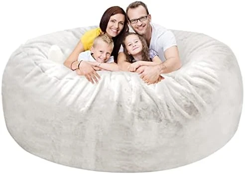 HWIVGKU Bean Bag Chairs, Giant Bean Bag Chair For Adults, 4ftbean Bag CoverComfyBean Bag Bed (No Filler, Cover Only) Fluffy Lazy Sofa (Light Grey), 4ft(120 * 65cm) - Image 10