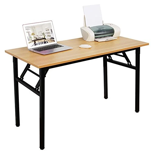 DlandHome 47 Inches Folding Table Computer Desk Portable ActivityTable Conference Table Home Office Desk, Fully Assembled Teak DND-ND5-120TB1