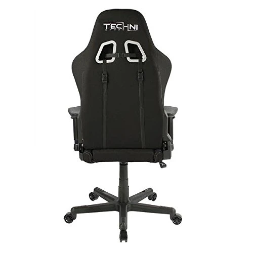 Techni Sport High Back Racing Chair With Foam Seat And Padded Arms, Reclining Gaming Chair With Height And Tilt Adjustment, Black - Image 4