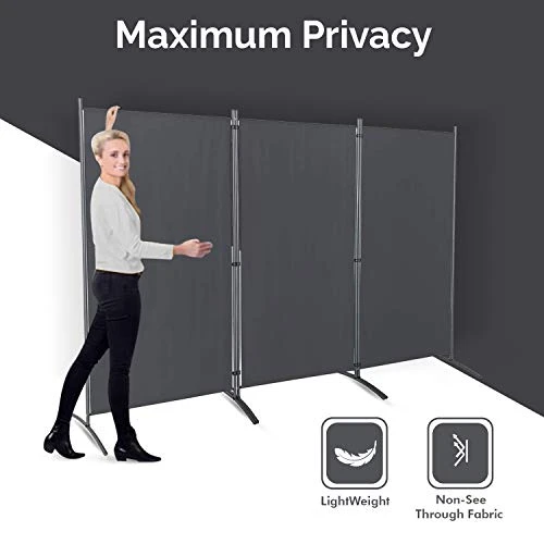 STEELAID Room Divider β Folding Partition Privacy Screen For School, Church, Office, Classroom, Dorm Room, Kids Room, Studio, Conference - 102" W X 71" Inches - Freestanding & Foldable - Image 2