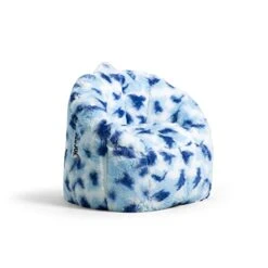 Big Joe Milano Bean Bag Chair, Indigo Tie Dye Plushie Fur, 2.5ft
