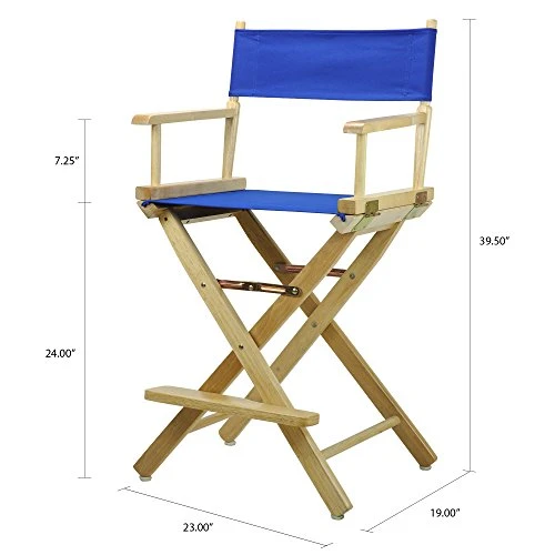 Casual Home 24" Director's Chair Natural Frame With Royal Blue Canvas, Counter Height - Image 5