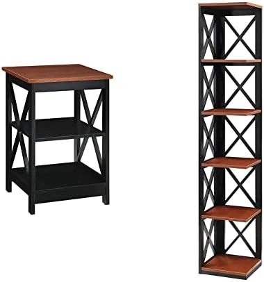 Convenience Concepts Oxford End Table With Shelves, Coral - Image 10