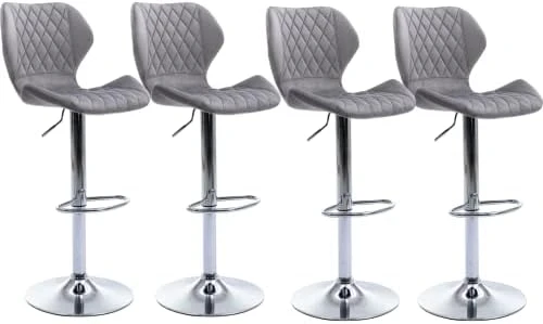 CIMOTA Velvet Bar Stools Set Of 2 Adjustable Height Bar Chairs With Back Modern Swivel Barstools For Kitchen/Home Bar/Dining Room/Office, (23.6 To 31.5 Inch/Gold Base/Navy Blue) - Image 15