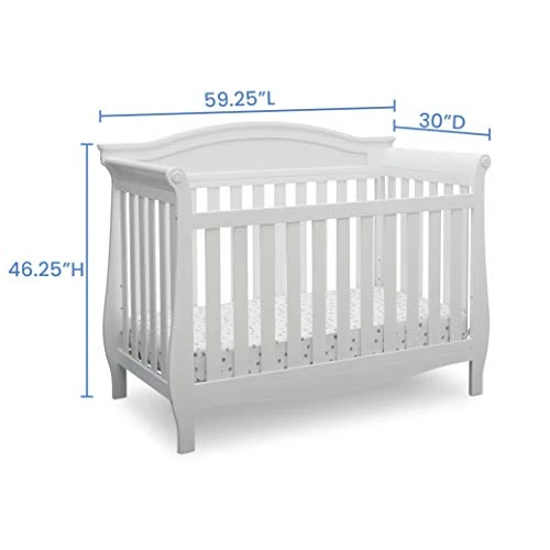 Delta Children Lancaster 4-in-1 Convertible Baby Crib, Bianca White - Image 4