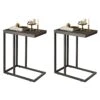 WLIVE Side Table Set Of 2, C Shaped End Table For Couch, Sofa And Bed, Large Desktop C Table For Living Room, Bedroom, Gray And Black