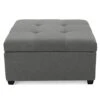 GDFStudio Christopher Knight Home Carlsbad Fabric Storage Ottoman, Dark Grey