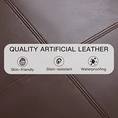 HUIMO Square Storage Ottoman,Ottoman Coffee Table With Storage,Oversized Ottoman,Tufted Storage Ottoman For Living Room (Brown) - Image 3