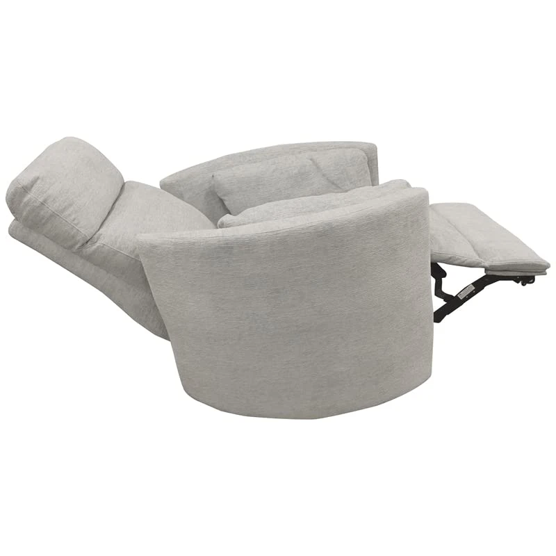 Home Square Polyester Swivel Glider Recliner In Mineral White - Set Of 2 - Image 2
