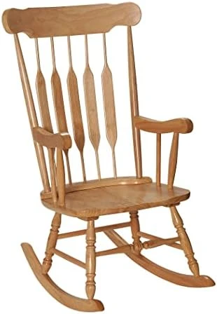 Gift Mark Rocking Chairs - Classic Wooden Rocker - Comfort Fitted Design Perfect For Living Rooms, Bedrooms, Nurserys, And More - Classic Vintage Style Chairs (Natural Wood) - Image 6