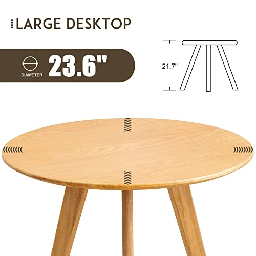 OKAKOPA Rocking Chair And Side Table, Modern Wood Small Accent Table End Tables Rocker Nursery Glider For Nursery Chair With Footrest For Living Room Bedroom (Table, Chair, Ottoman, Pillow - Beige) - Image 7