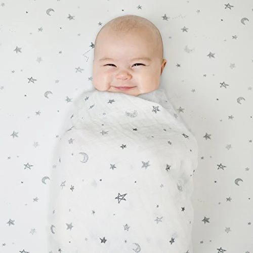 American Baby Company Printed 100% Cotton Jersey Knit Fitted Crib Sheet For Standard Crib And Toddler Mattresses, Grey Stars And Moon, 1 Count (Pack Of 1) (Pack Of 1) - Image 4