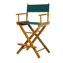 Casual Home 24" Director's Chair Honey Oak Frame-with Hunter Green Canvas, Counter Height