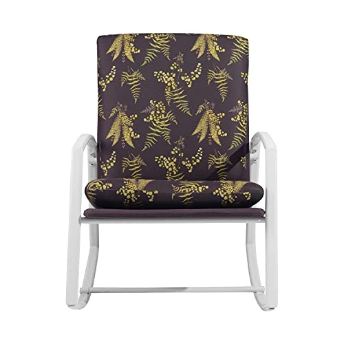 FurnitureR Rocking Modern Comfy Upholstered Accent Glider Rocker Chair Padded Seat For Nursery, Living Room, Bedroom, Brown - Image 2