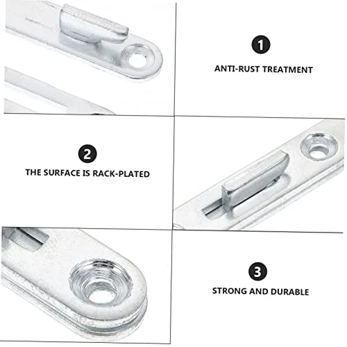 Veemoon 4 Sets Bed Rail Fasteners Metal Bracket Metal Balusters Carassosories Bed Frame Hardware Bed Rail Fittings Bed Replacement Parts Flat Silver Round Bed Iron Headboard Brackets - Image 3