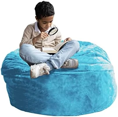 HWIVGKU Bean Bag Chairs, Giant Bean Bag Chair For Adults, 4ftbean Bag CoverComfyBean Bag Bed (No Filler, Cover Only) Fluffy Lazy Sofa (Light Grey), 4ft(120 * 65cm) - Image 14