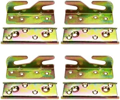 Faotup 4Pair Iron Bed Hinges Bed Rail Brackets,Bed Rrail Brackets For Wood Bed Heavy Duty,Bed Rail Connector Bracket,3.12×0.94×0.94Inches,with Screws - Image 6