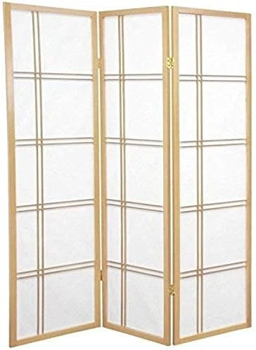 Oriental Furniture 5 Ft. Tall Double Cross Shoji Screen - Honey - 6 Panels - Image 13