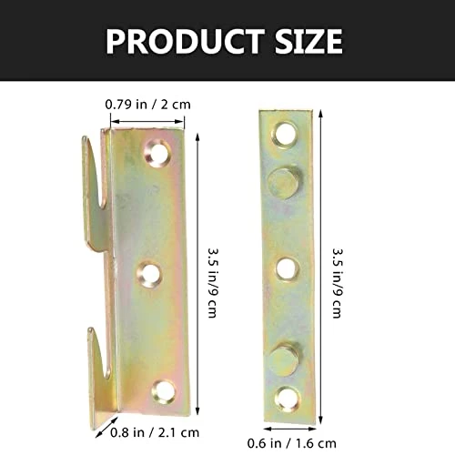 DOITOOL Metal Bed Frame 8pcs Bed Frame Brackets Bed Hinges Bed Rail Fittings Heavy Duty Bed Rail Brackets For Connecting To Wood Headboards Foot-Boards Universal 4Inch Heavy Duty Bed Frames - Image 4