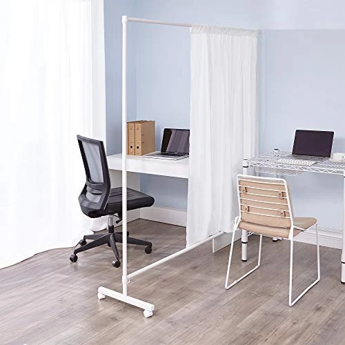 Don't Look At Me - Simplified Privacy Room Divider - White Frame With White Privacy Fabric