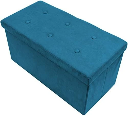 Sorbus Storage Ottoman Bench β Collapsible/Folding Bench Chest With Cover β Perfect Toy And Shoe Chest, Hope Chest, Pouffe Ottoman, Seat, Foot Rest, β Contemporary Faux Suede (Black) - Image 7