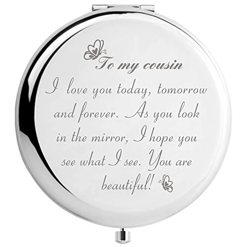 Peayale Cousin Gifts For Women Christmas Birthday Compact Makeup Mirror, Unique Gifts For Cousin Sister Makeup Mirror (I Love You Cousin) - Image 10